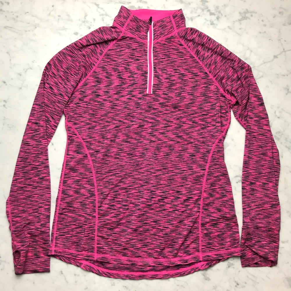 ideology Pink Black Quarter Zip Athletic Shirt
